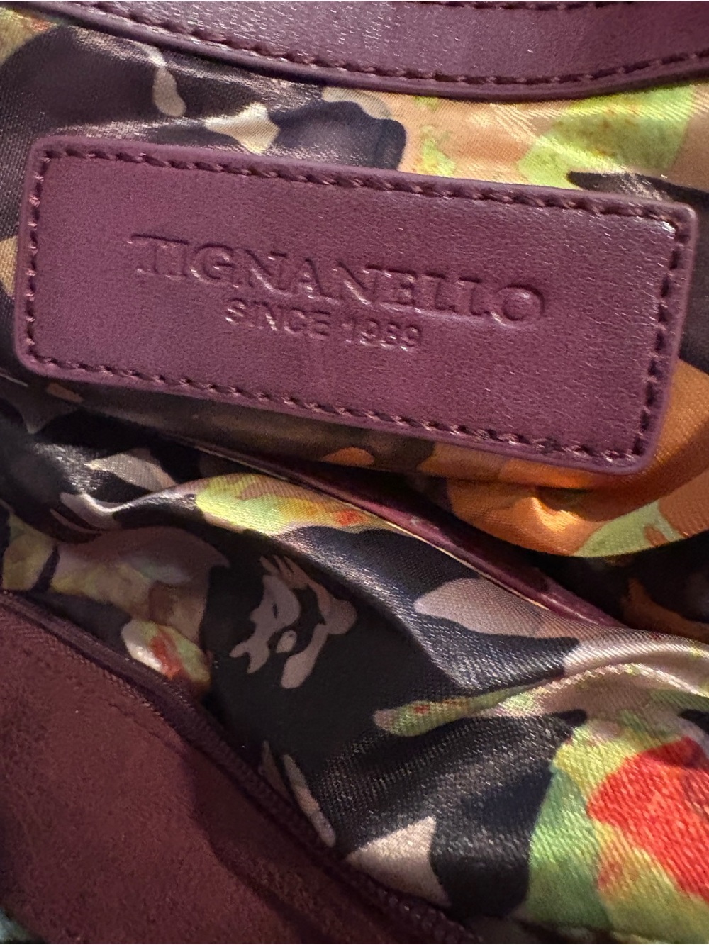 Tignanello Burgundy Leather Shoulder Bag with Woven Trim - Picture 11 of 11